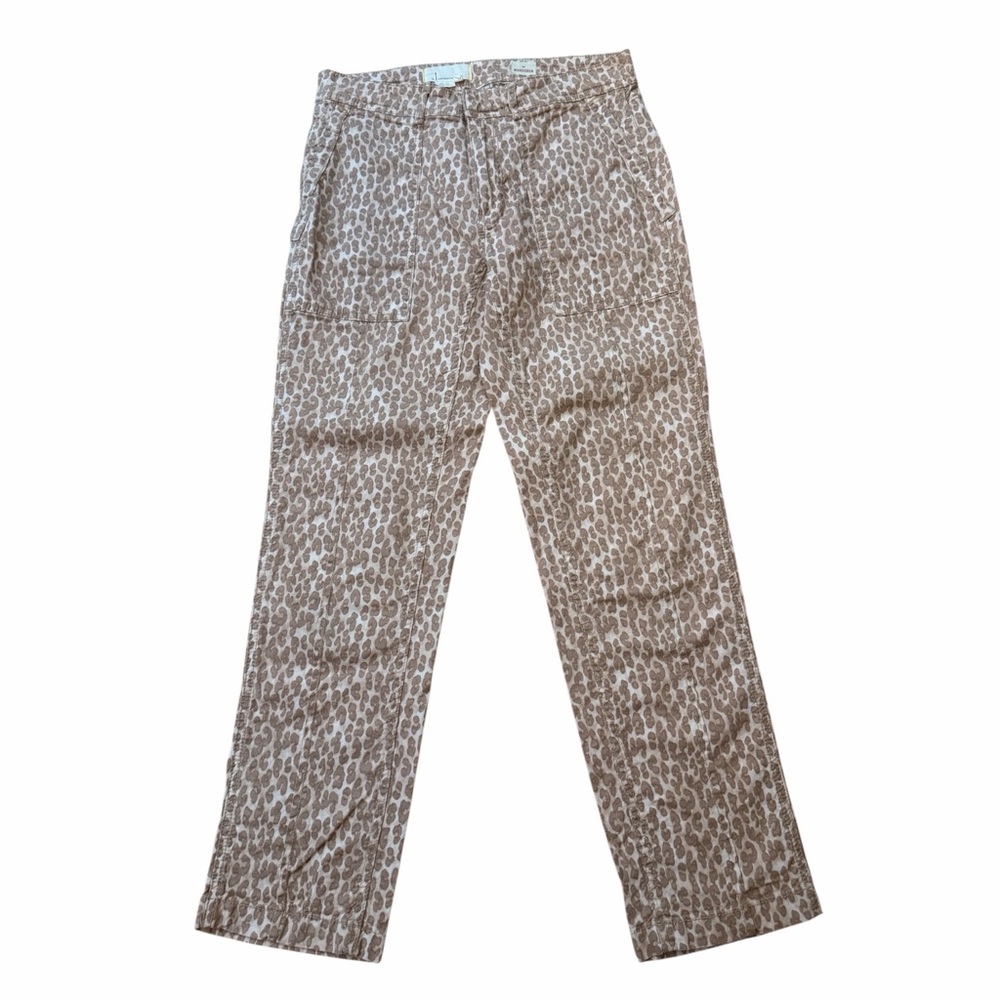 Anthropologie The Wanderer Leopard Print Cropped Pants